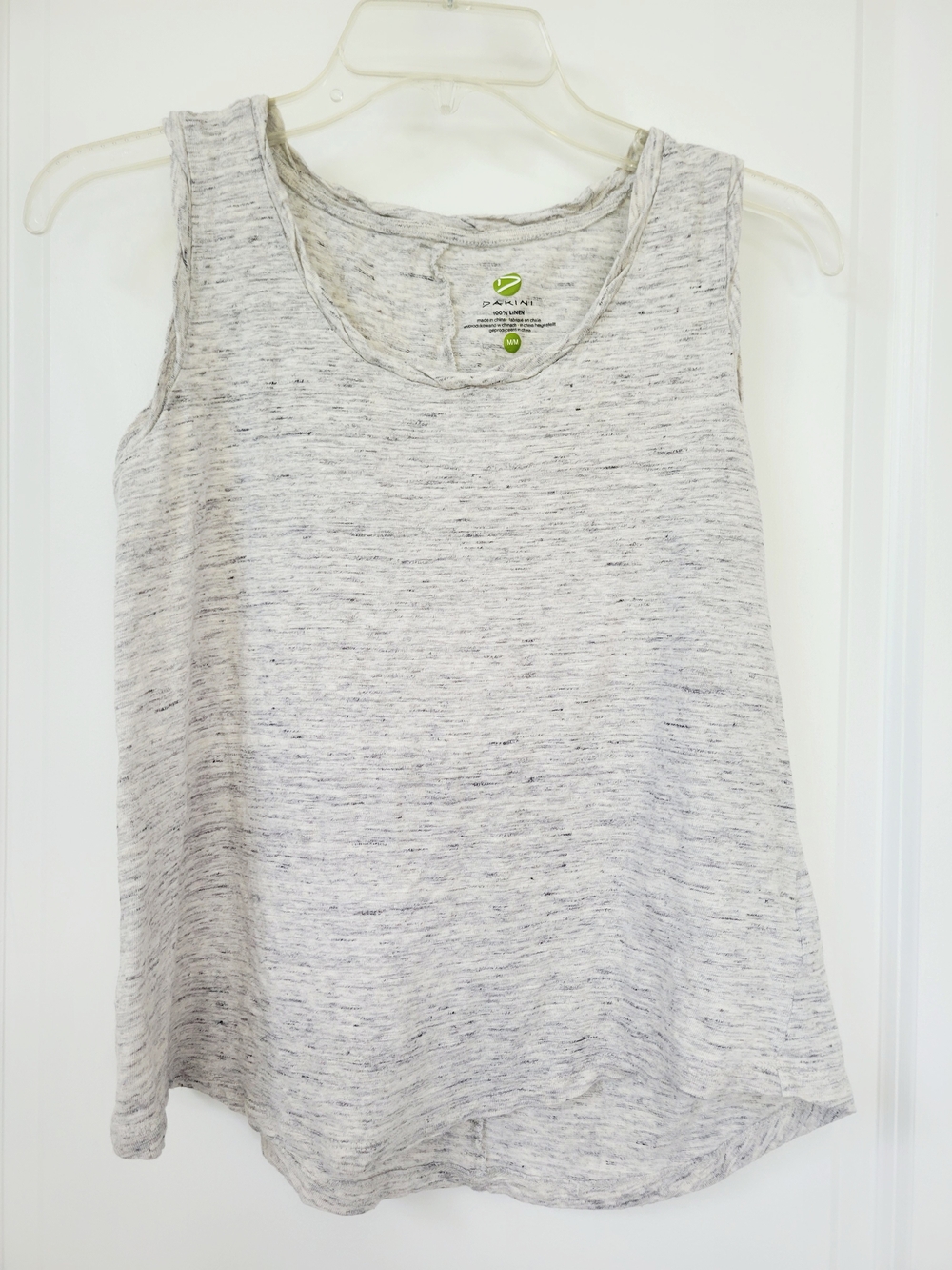 Dakini 100% Linen Heather Gray Sleeveless Tank Top M